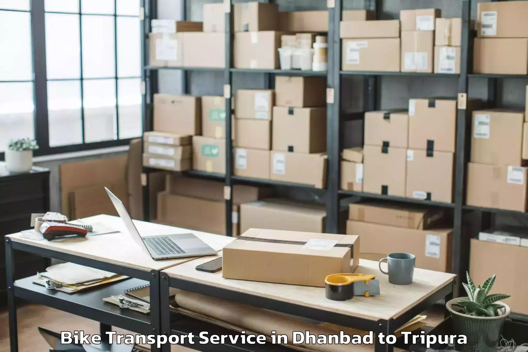 Trusted Dhanbad to Ambasa Bike Transport